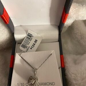 Elegant Silver Diamond Pendant Necklace
